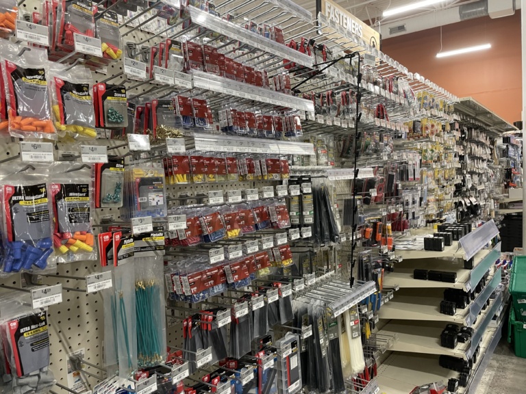 A picture of the electrical aisle at Weider's Ace Hardware in Perinton.