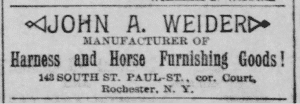 Old Weider's Hardware advertisement from a newspaper clipping.