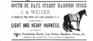 Harness Listing in the Rochester City Directory in 1885